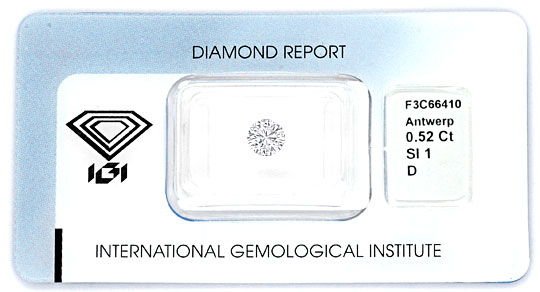 Foto 1 - Diamant 0,52ct Brillant IGI River Hochfeines Weiss D SI, D5185