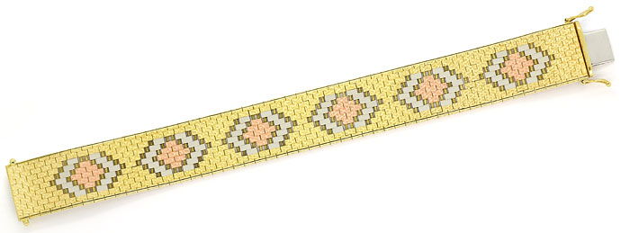 Foto 1 - Breites Tricolor Armband mit feinem Guilloche Muster, K2707