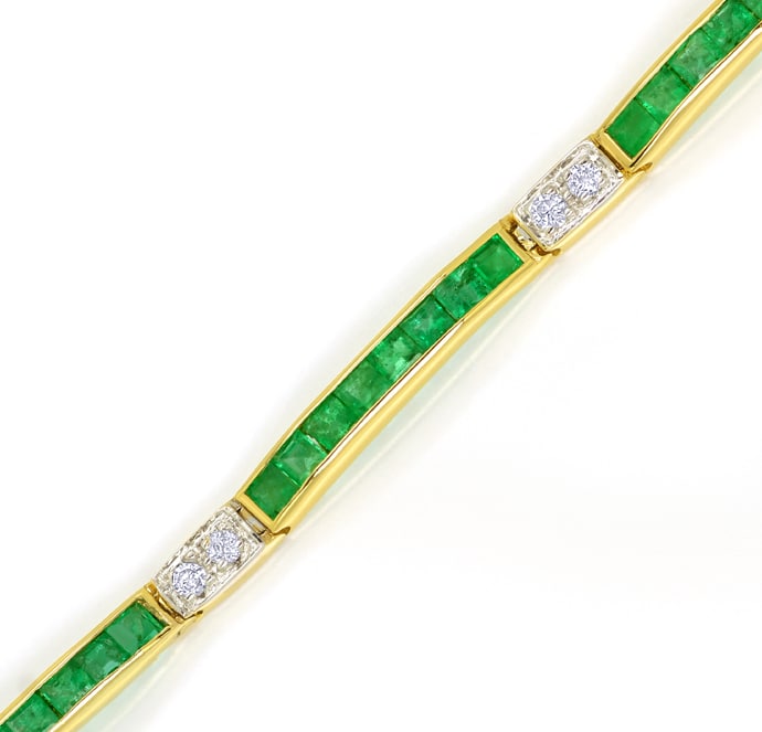 Foto 2 - Goldarmband mit 2,16ct Spitzen Smaragden und Brillanten, S1623