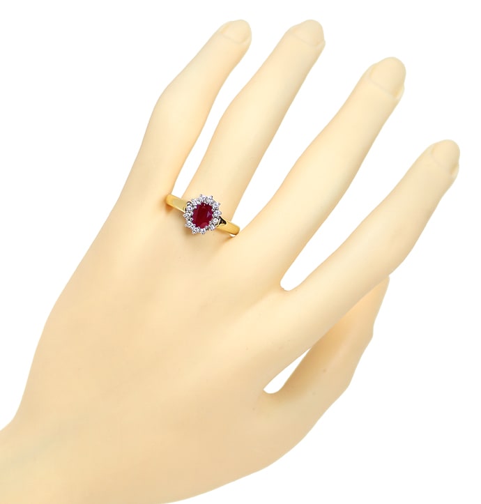 Foto 4 - Diamantring mit Rubin und Brillanten Gelbgold-Weißgold, S1735
