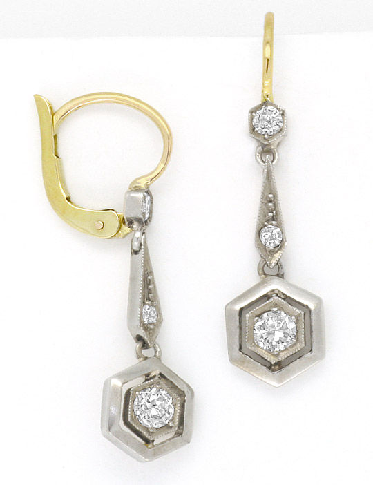 Foto 2 - Wunderschöne Diamanten-Ohrringe, Ohrhänger, Bicolor 14K, S4217