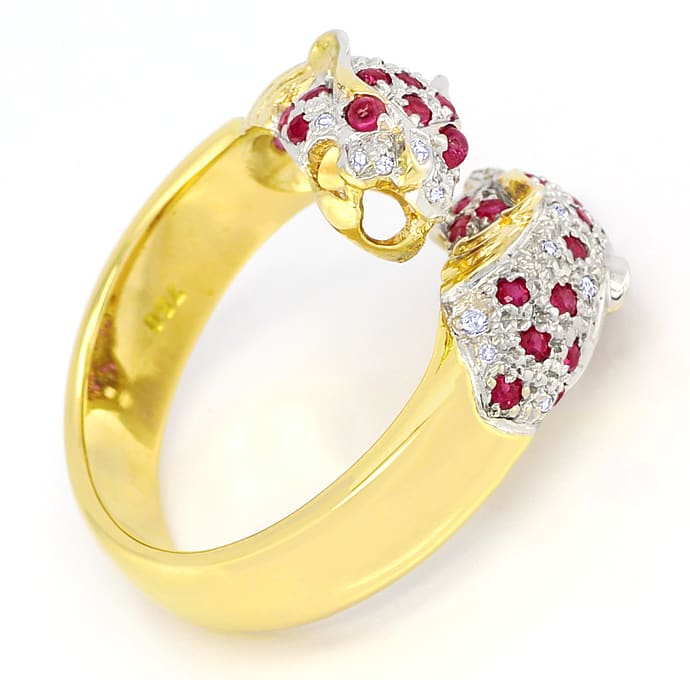 Foto 3 - Wildkatzen Ring 1A Rubine Diamanten plastisch, S5744