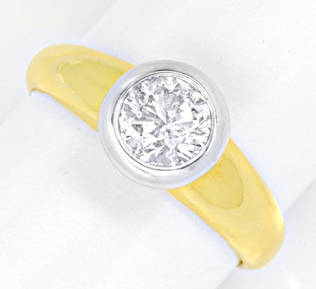 Foto 2 - Diamant Einkaräter Solitär Ring 18K Bicolor, S6016